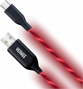 Yenkee YCU 341 RD LED-es szinkronizáló és töltőkábel 1m piros